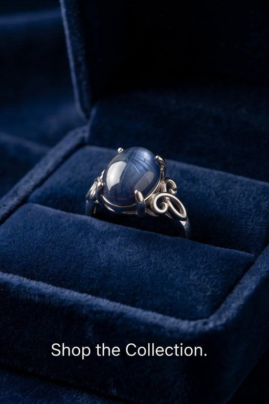 Silver Sapphire Filigree Ring