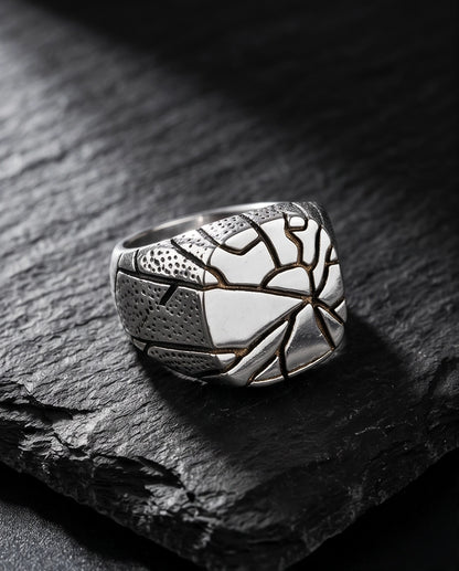 Shattered Earth Cracked Signet Ring