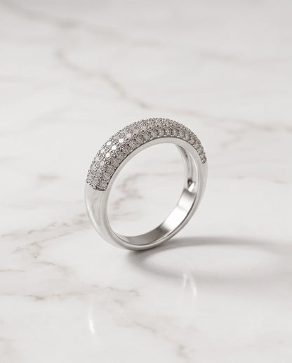 Multi-Row Pavé Curved Dome Band