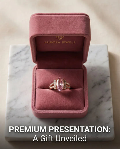 Rose Gold Marquise Pink Topaz Vintage Ring