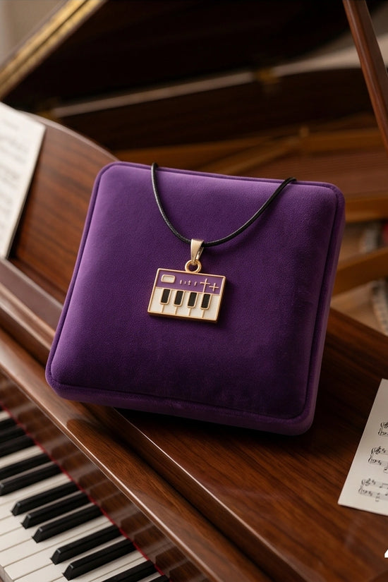 Gold and Purple Piano Synthesizer Necklace