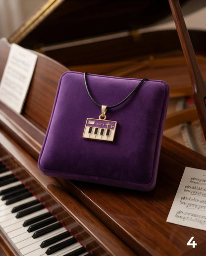 Gold and Purple Piano Synthesizer Necklace