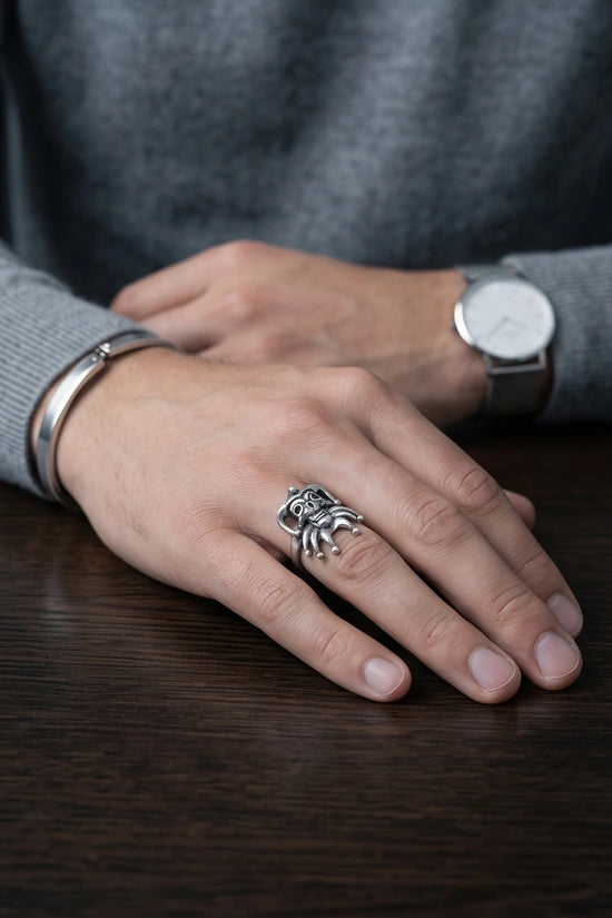 Gothic Sterling Silver Evil Jester Skull Ring