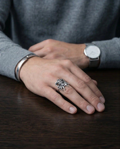 Gothic Sterling Silver Evil Jester Skull Ring