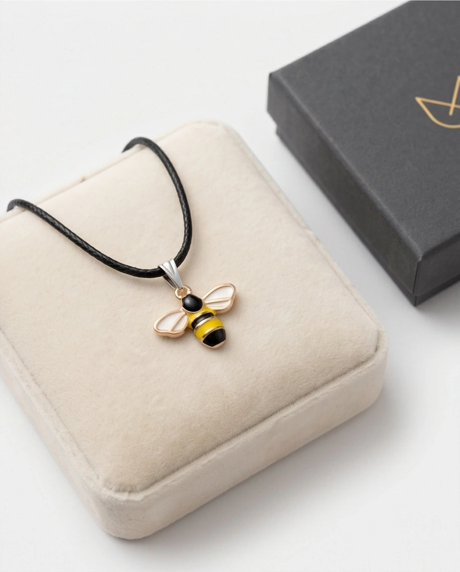 Golden Honeybee Pendant Necklace
