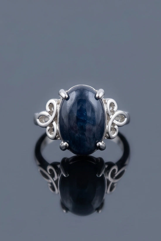 Silver Sapphire Filigree Ring