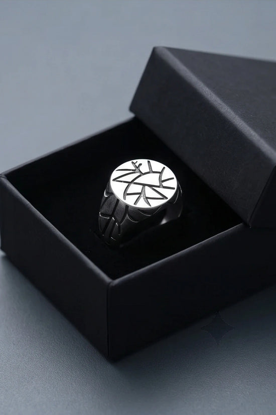 Sterling Silver Abstract Geometric Signet Ring