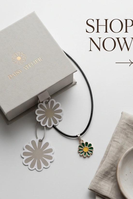 Gold and Green Sunflower Pendant Necklace