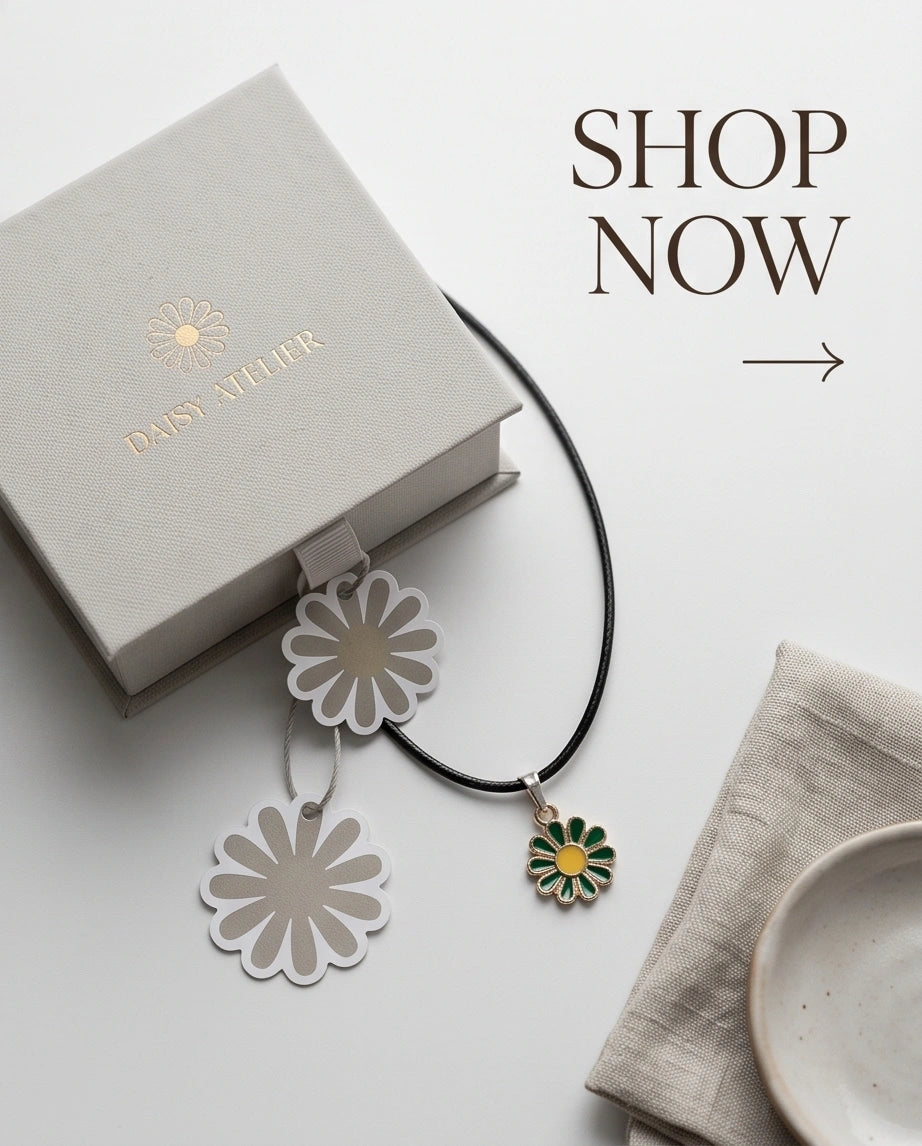 Gold and Green Sunflower Pendant Necklace
