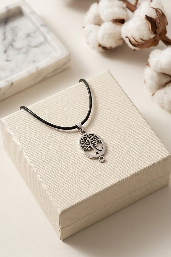 The Loving Roots: Whimsical Tree of Life & Heart Pendant Necklace