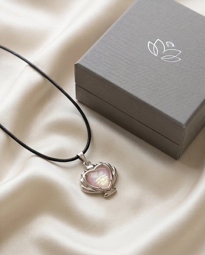 Iridescent Seashell Heart Pendant Necklace