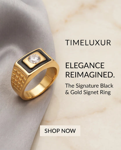 Centered Clear Gemstone Onyx Frame Lattice Gold Ring