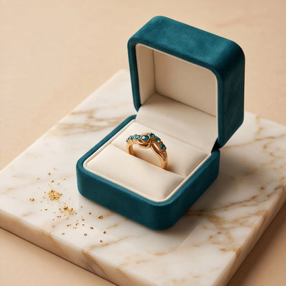 Aquamarine Crystal Swirl Bypass Ring