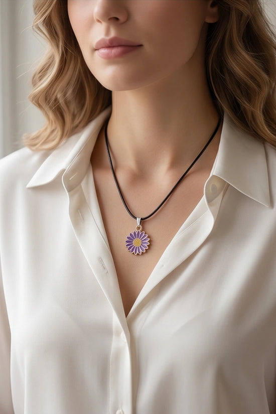 Royal Purple Daisy Pendant