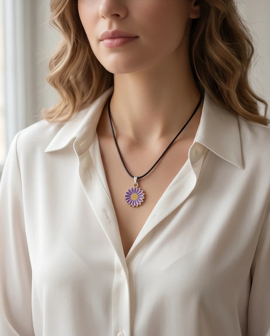 Royal Purple Daisy Pendant