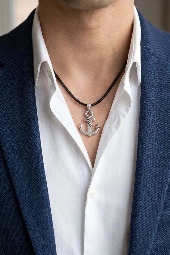 The Sailor’s Pride Polished Anchor Necklace