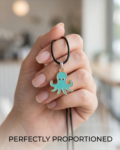 Gold and Turquoise Octopus Pendant Necklace