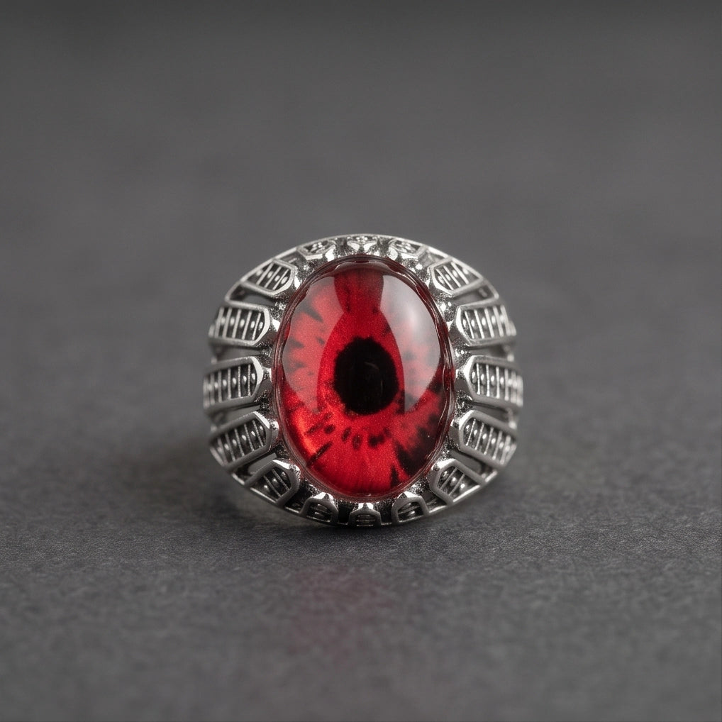 Dragon Eye Lattice Silver Ring