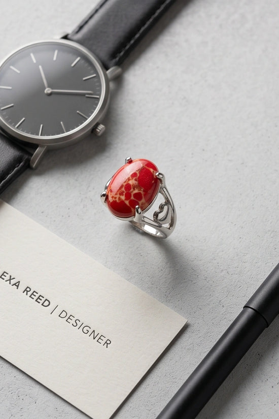 Crimson Heart Imperial Jasper Ring