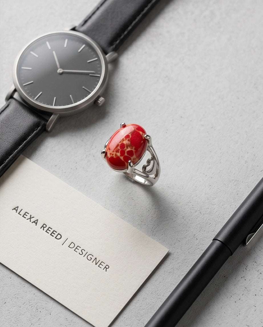 Crimson Heart Imperial Jasper Ring