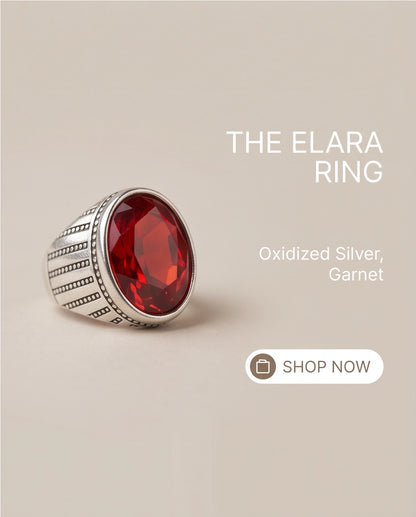 Ruby Gemstone Beaded Surround Vertical Ribbed Silver Ring
