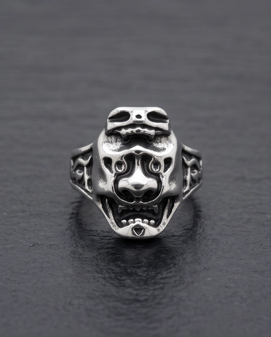Oni Mask Sculpted Ring