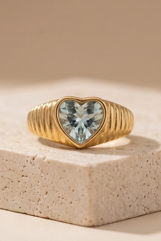 Golden Devotion Heart Signet Ring
