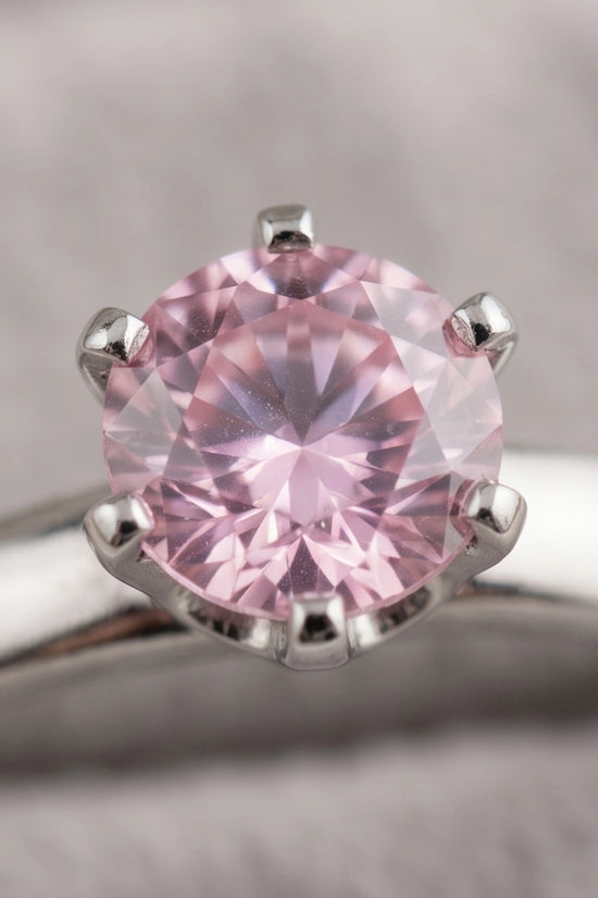 Sterling Silver Classic Round-Cut Pink Sapphire Solitaire Ring