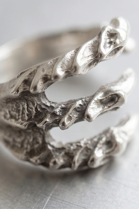Gothic Dragon Claw Open Band Ring