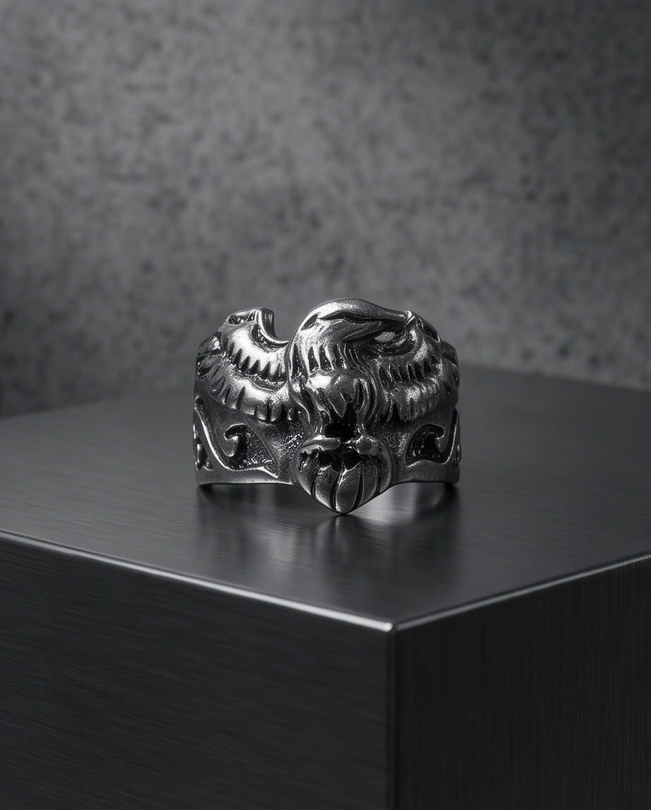 Majestic Winged Eagle Bas-Relief Silver Ring