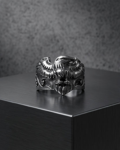 Majestic Winged Eagle Bas-Relief Silver Ring