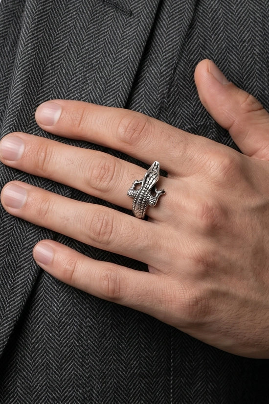Vintage Sterling Crocodile Wrap Ring