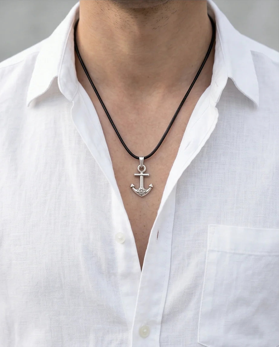 The Sunken Bloom: Vintage Anchor & Sunflower Pendant Necklace