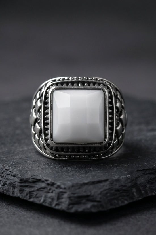 Imperial Alabaster Shield Signet Ring