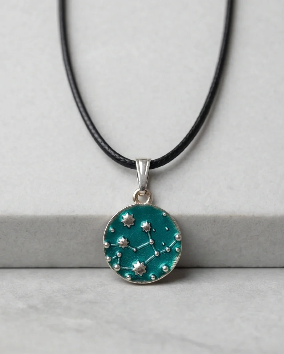 Teal Constellation Galaxy Pendant