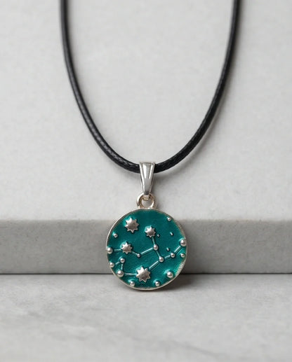 Teal Constellation Galaxy Pendant