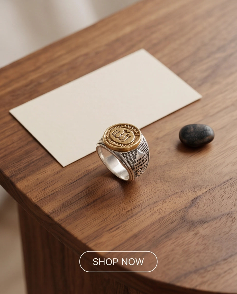 Calligraphic Seal Two-Tone Signet Ring