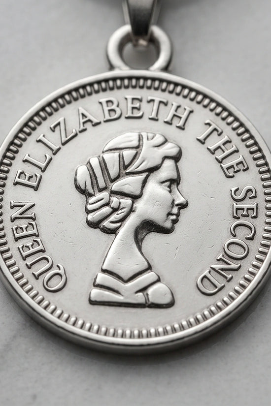 The Royal Heritage: Vintage Elizabeth II Coin Pendant Necklace