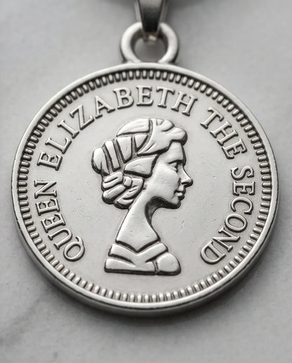 The Royal Heritage: Vintage Elizabeth II Coin Pendant Necklace