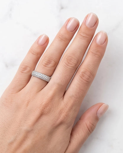 Multi-Row Pavé Curved Dome Band