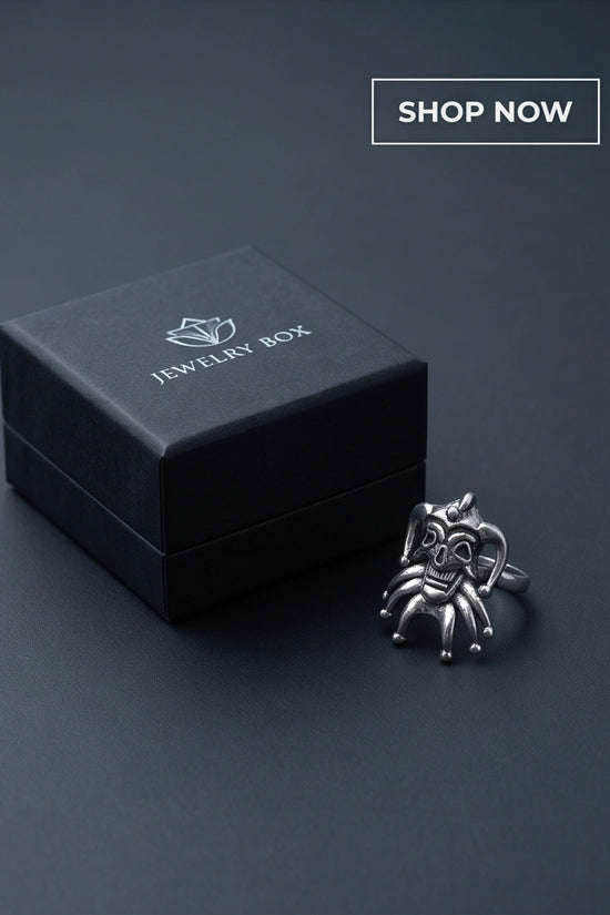 Gothic Sterling Silver Evil Jester Skull Ring