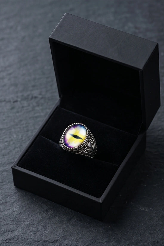 Vintage Sterling Silver Prism Dragon's Eye Ring