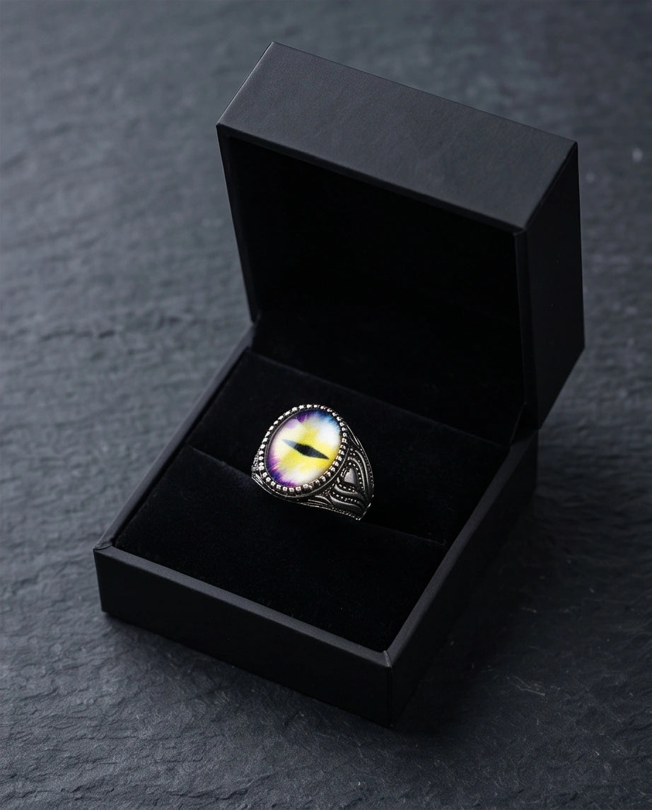 Vintage Sterling Silver Prism Dragon's Eye Ring