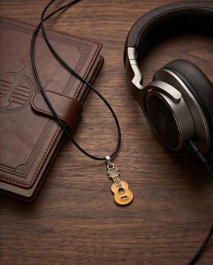 Gold and Yellow Acoustic Guitar Necklace