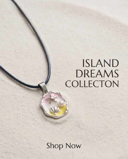 Silver Seashell Starfish Pearl Enamel Medallion Chain Necklace