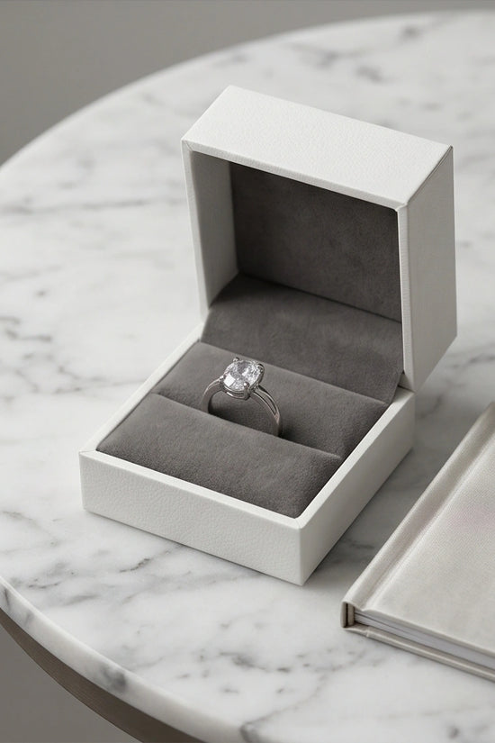 Sterling Silver Oval-Cut Moissanite Solitaire Ring