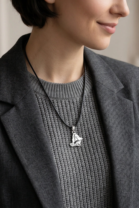 Silver Sailboat Pendant Necklace