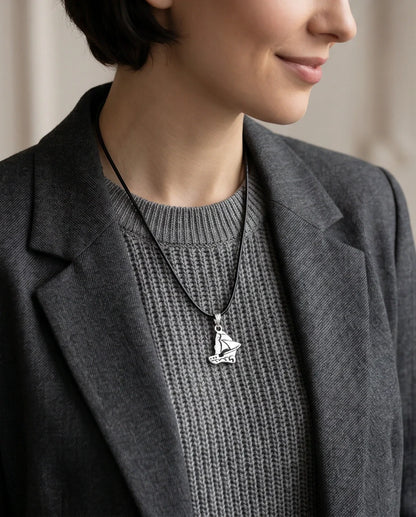 Silver Sailboat Pendant Necklace