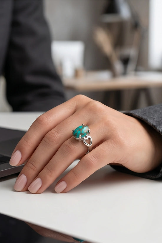 Earthborn Mosaic Turquoise Heart Ring