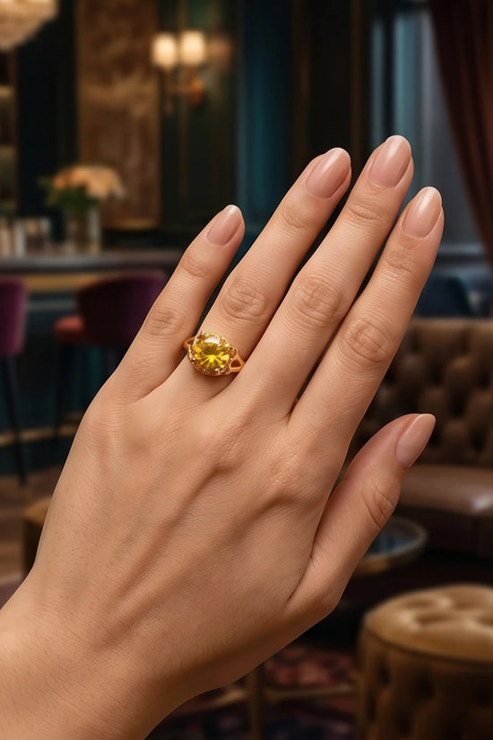 Golden Solis Citrine Filigree Ring